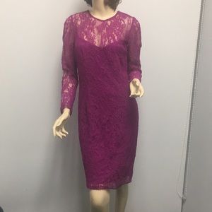 Carmen Marc Volvo fuschia lace dress size 4 6 NWT